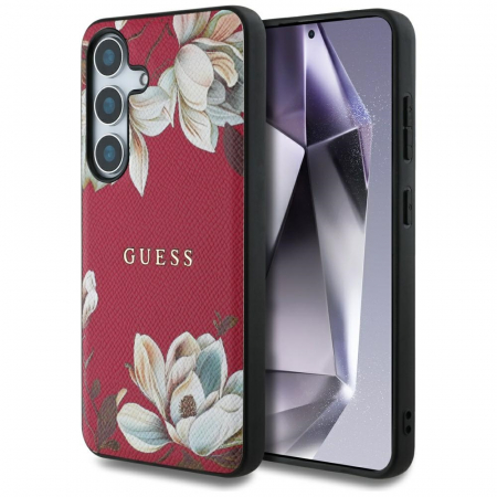 Guess - Grained Flowers MagSafe (GUHMS25SPGNMPLMF) - Samsung Galaxy S25 - Fuchsia [4]