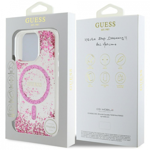 Guess - Hardcase Resin Bottom Glitter MagSafe (GUHMP16LRGRGEP) - iPhone 16 Pro - Pink [5]