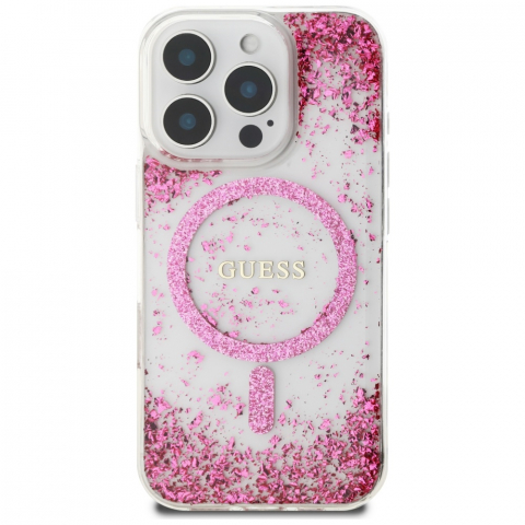 Guess - Hardcase Resin Bottom Glitter MagSafe (GUHMP16LRGRGEP) - iPhone 16 Pro - Pink [6]