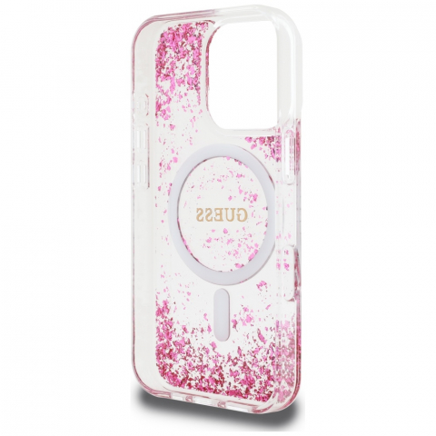 Guess - Hardcase Resin Bottom Glitter MagSafe (GUHMP16LRGRGEP) - iPhone 16 Pro - Pink [4]