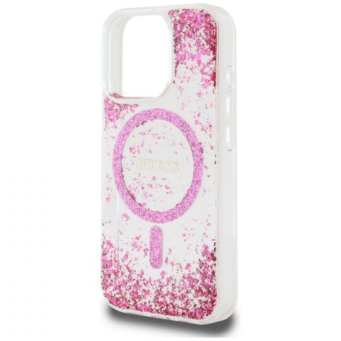 Guess - Hardcase Resin Bottom Glitter MagSafe (GUHMP16LRGRGEP) - iPhone 16 Pro - Pink [2]