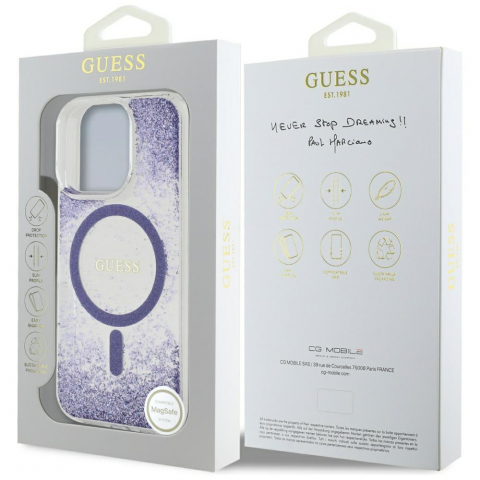 Guess - Hardcase Resin Bottom Glitter MagSafe (GUHMP16LRGRGEU) - iPhone 16 Pro - Purple [6]