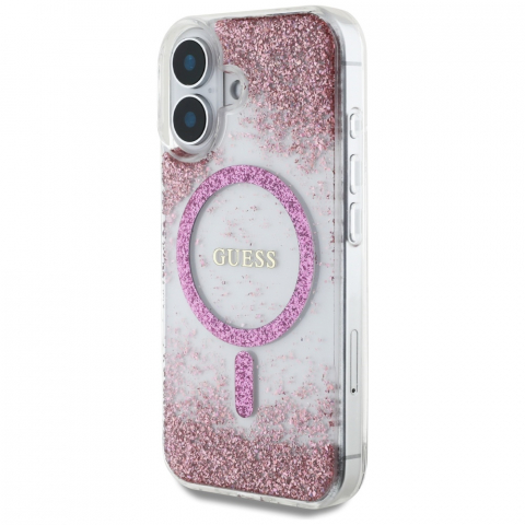 Guess - Hardcase Resin Bottom Glitter MagSafe (GUHMP16SRGRGEP) - iPhone 16 - Pink [4]