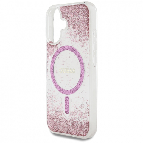 Guess - Hardcase Resin Bottom Glitter MagSafe (GUHMP16SRGRGEP) - iPhone 16 - Pink [2]