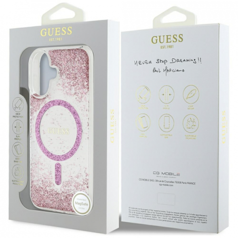 Guess - Hardcase Resin Bottom Glitter MagSafe (GUHMP16SRGRGEP) - iPhone 16 - Pink [6]