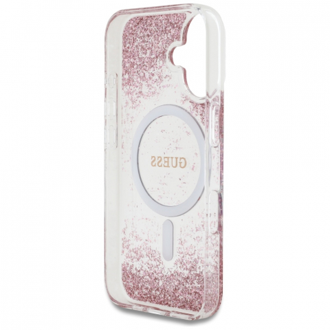 Guess - Hardcase Resin Bottom Glitter MagSafe (GUHMP16SRGRGEP) - iPhone 16 - Pink [3]