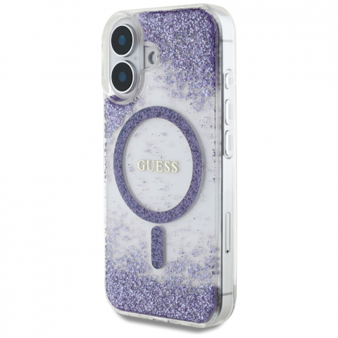 Guess - Hardcase Resin Bottom Glitter MagSafe (GUHMP16SRGRGEU) - iPhone 16 - Purple [1]