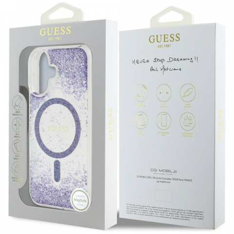 Guess - Hardcase Resin Bottom Glitter MagSafe (GUHMP16SRGRGEU) - iPhone 16 - Purple [4]