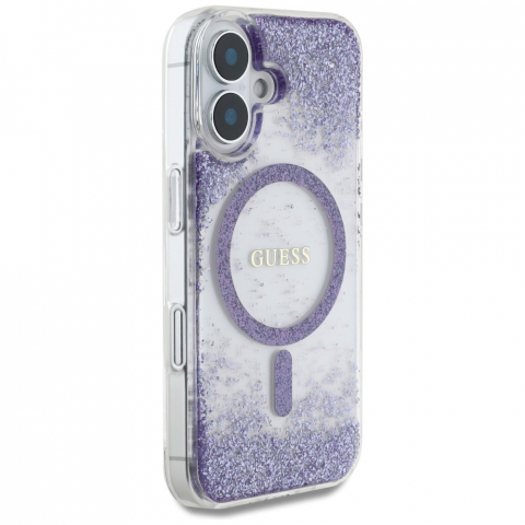 Guess - Hardcase Resin Bottom Glitter MagSafe (GUHMP16SRGRGEU) - iPhone 16 - Purple [5]