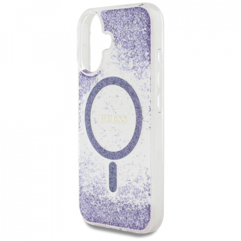 Guess - Hardcase Resin Bottom Glitter MagSafe (GUHMP16SRGRGEU) - iPhone 16 - Purple [6]
