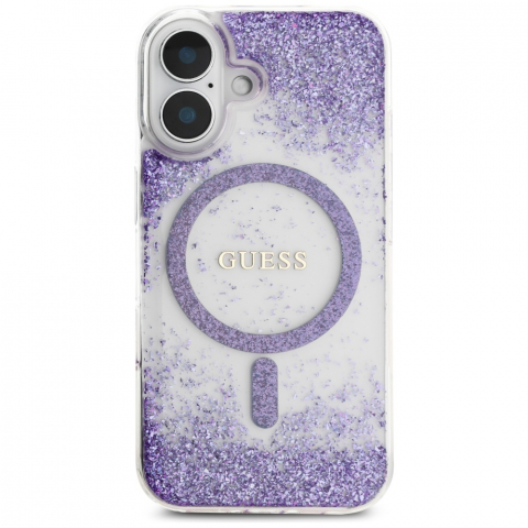 Guess - Hardcase Resin Bottom Glitter MagSafe (GUHMP16SRGRGEU) - iPhone 16 - Purple [3]