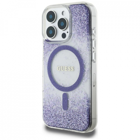 Guess - Hardcase Resin Bottom Glitter MagSafe (GUHMP16XRGRGEU) - iPhone 16 Pro Max - Purple [1]