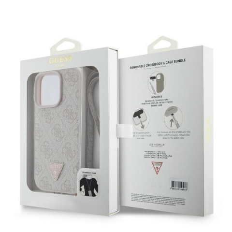 Guess - Leather Metal Logo Strass Crossbody (GUHCP16XP4TDSCPP) - iPhone 16 Pro Max - Pink [6]