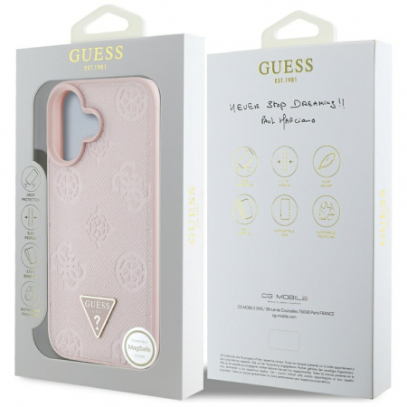 Guess - Peony Grained Hot Stamp Triangle MagSafe (GUHMP16SPGBTMP) - iPhone 16 - Pink [2]