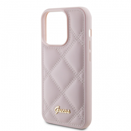 Guess - Quilted Metal Logo (GUHCP15LPSQSQSP) - iPhone 15 Pro - Pink [2]