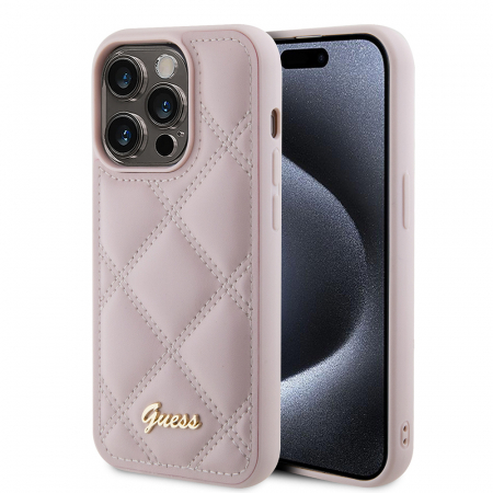 Guess - Quilted Metal Logo (GUHCP15LPSQSQSP) - iPhone 15 Pro - Pink [5]