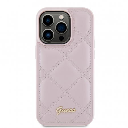 Guess - Quilted Metal Logo (GUHCP15LPSQSQSP) - iPhone 15 Pro - Pink [3]