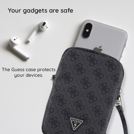 Guess - Universal Phone Pouch Zip Triangle 4G (GUWBZPGSTEGD) - Universal, Adjustable Strap, Zip Closure - Light Gold [6]
