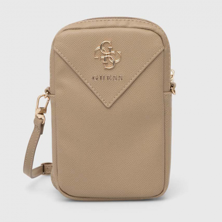 Guess - Universal Phone Pouch Zip Triangle 4G (GUWBZPGSTEGD) - Universal, Adjustable Strap, Zip Closure - Light Gold [4]