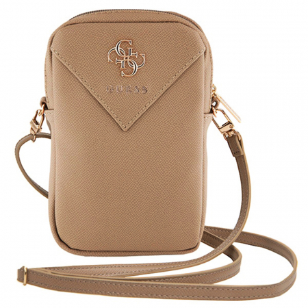 Guess - Universal Phone Pouch Zip Triangle 4G (GUWBZPGSTEGD) - Universal, Adjustable Strap, Zip Closure - Light Gold [2]