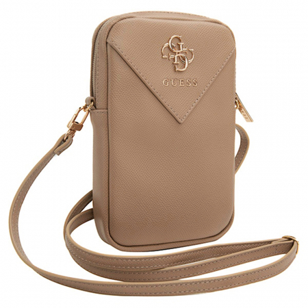 Guess - Universal Phone Pouch Zip Triangle 4G (GUWBZPGSTEGD) - Universal, Adjustable Strap, Zip Closure - Light Gold [1]
