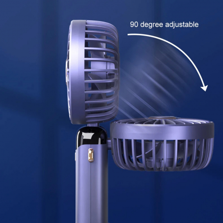 Handheld Fan (N15) - Foldable Design, Digital Display, Ultra Silent, 1800mAh - Pink [2]