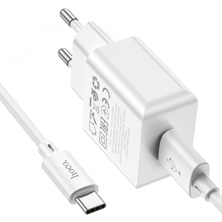 Hoco (C106A) - Incarcator Retea + Cablu USB-C, 10.5W, 2.1A, 1xUSB-A, QC 3.0 [1]