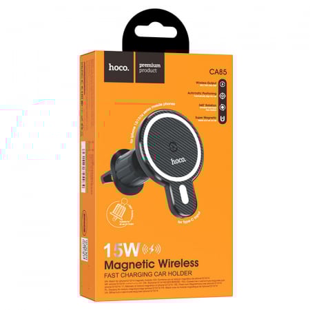 TOATE - Hoco (CA85) - Suport Auto cu incarcare Wireless, 15W, MagSafe, montaj Ventilatie