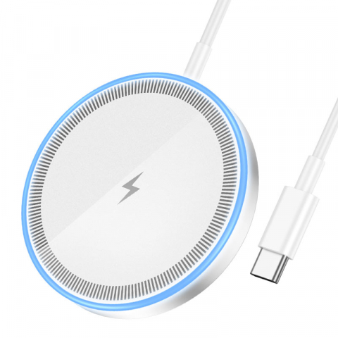 Încarcatoare Wireless - Hoco (CW53) - Incarcator Wireless, Magnetic, 15W, Qi Charging, Universal | Silver