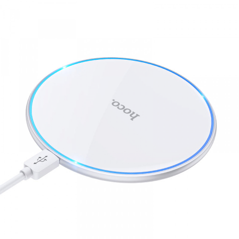 Hoco (CW6 Pro) - Incarcator Wireless, Ultra Thin, 15W, Qi Charging, Ambient Light, White [3]