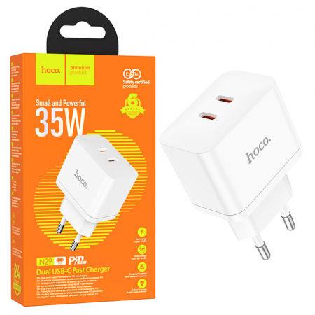 Încărcătoare de rețea - Hoco (N29) - Incarcator Retea, 35W, 2xUSB-C, PD