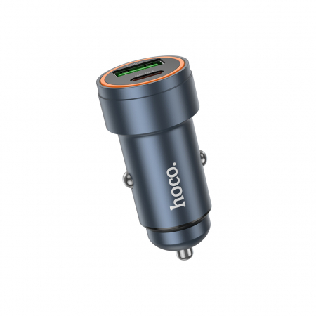 Hoco (Z57A) - Incarcator Auto, PD30W, 1xUSB-C, 1xUSB-A, Gray [2]