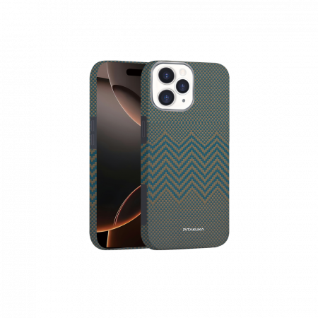 Huse - Husa Aramid PTK » iPhone 16 Pro Max, Kevlar Fiber, cu MagSafe, Twill GOLD