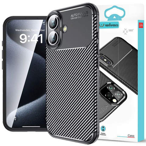 Huse - Husa AutoFocus - iPhone 16 - Carbon Grain | BLACK