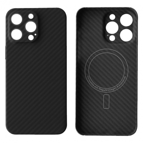 Huse - Husa Kevlar, iPhone 15 Pro Max, Carbon UltraThin, Aramid Fiber, cu MagSafe