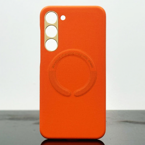 Huse - Husa Kraft » Samsung S23 Ultra, MagCase, Eco-Leather, Orange
