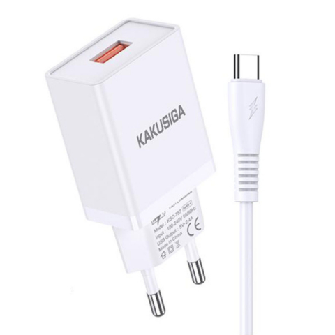 Kaku (KSC-781) - Incarcator Retea + Cablu USB-C, 18W, 2.4A, 1xUSB-A, QC 3.0 [1]