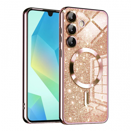 Huse - Luxury Glitter MagSafe - Samsung Galaxy A16 4G / A16 5G - Rose Gold
