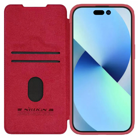 Huse - Nillkin - Qin Leather Case - iPhone 15 Plus - Red