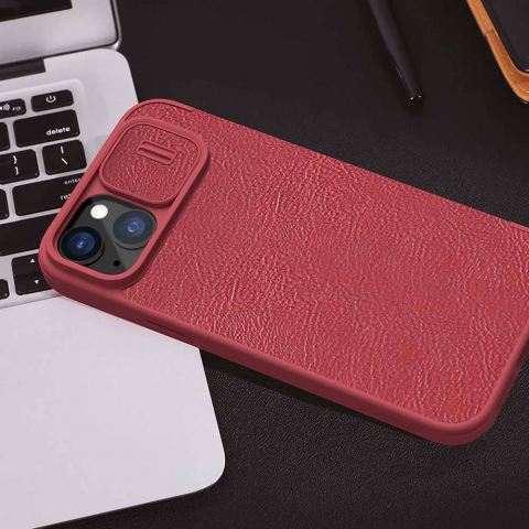 Nillkin - Qin Leather Case - iPhone 15 Plus - Red [6]