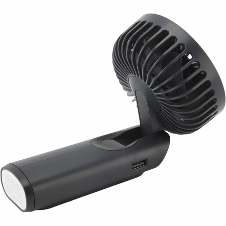 Premium Mini Hand Fan (M12) - with LED Digital Display, USB-C Rechargeable, 6 Wind Speeds, 5000mAh - Black [1]