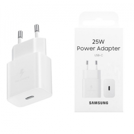 Încărcătoare de rețea - Samsung - Original Wall Charger EP-T2510 (EP-T2510NWEGWW) - Type-C, Super Fast Charging 25W - White