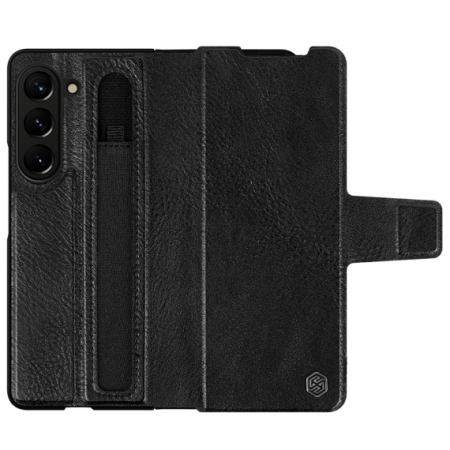 Huse - Samsung Z Fold5, Aoge, PC Leather, Black