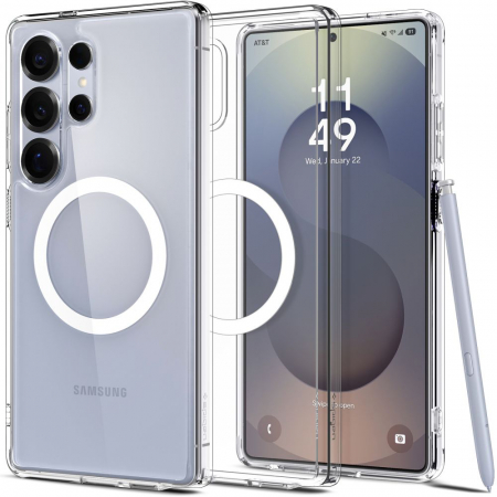 Huse - Spigen - Ultra Hybrid MagSafe - Samsung Galaxy S25 Ultra - Clear / White