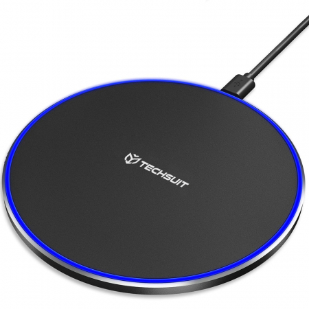 Techsuit - Wireless Charger Premium (CHWR031) - RGB Colors, 15W, 3A - Black [2]