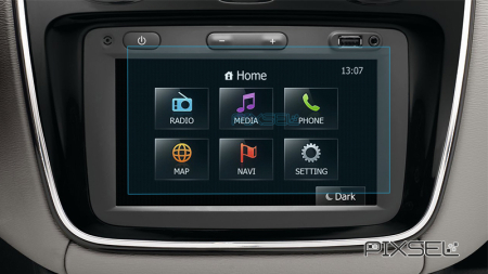RENAULT - Sticlă hibridă de protecție Pixsel monitor RENAULT DUSTER - 6.9“ 2015 - 2017