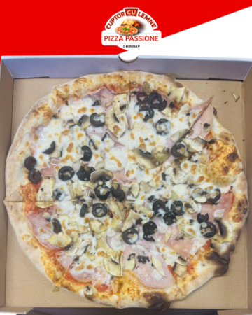 Pizza pe Cuptor cu Lemne - PIZZA CAPRICIOSA 32 cm (600 gr)