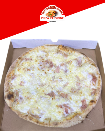 Pizza pe Cuptor cu Lemne - PIZZA CARBONARA 42 cm (1050 gr)
