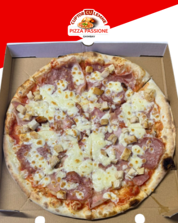 Pizza pe Cuptor cu Lemne - PIZZA CON CARNE 42 cm (1250 gr)