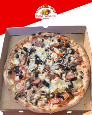 Pizza pe Cuptor cu Lemne - PIZZA CON TUTTO 32 cm (680 gr)